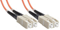 SC-SC Duplex Multimode Fiber Optic Patch Cable, 62.5/125 OM1, OFNR, 50 m, Orange, Pack of 2 Q60682