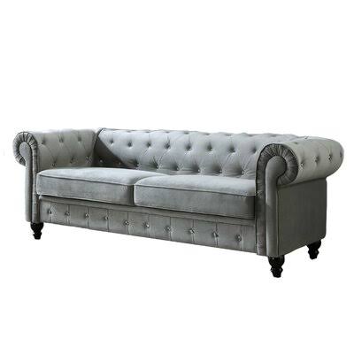 Black Velvet Chesterfield Design Sofa P438