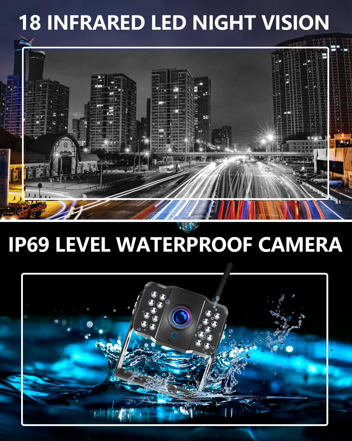 Wireless Backup Camera System with 7 Monitor HD 1080P W62811