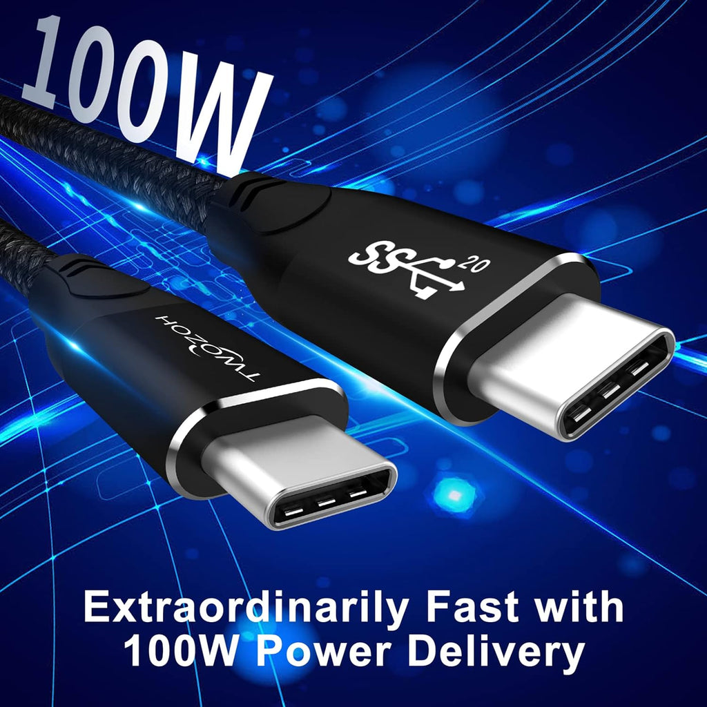 4K USB C Cable 100W 15FT 2 Pack USB 3.2 Gen 2X2 20Gbps Data Transfer PD Fast Charging V113