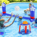 Inflatable Pool Volleyball Net and Basketball Hoop X17994