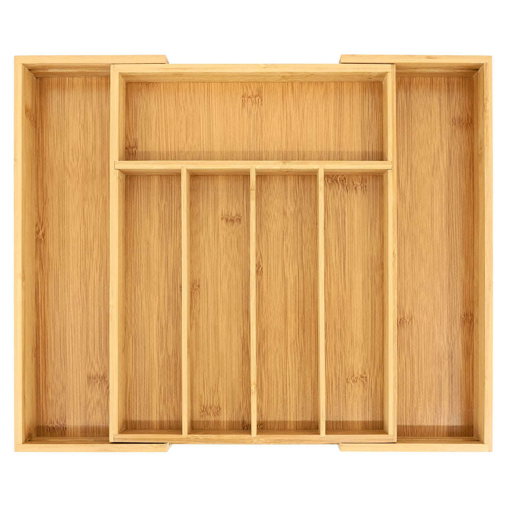 Bamboo Drawer Organizer with Adjustable Dividers, Medium, Brown E2083