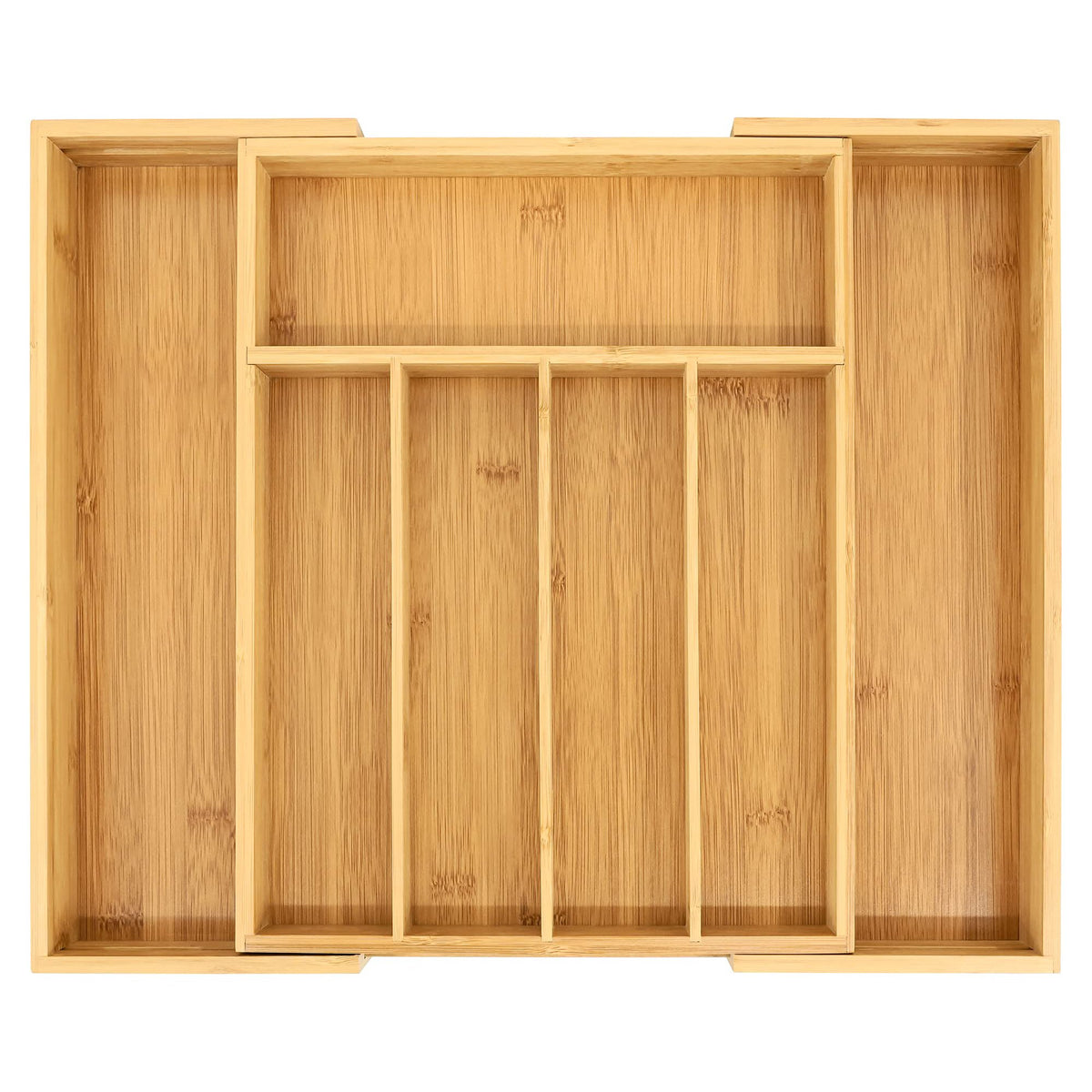 Bamboo Drawer Organizer with Adjustable Dividers, Medium, Brown E2083