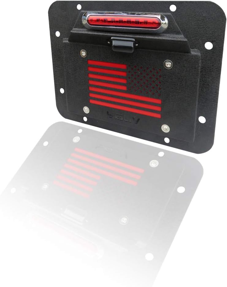 Spare Tire Delete License Plate Relocation Kit with Third Brake Light A6121