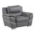 Gray Leather Upholstered Chair B2765