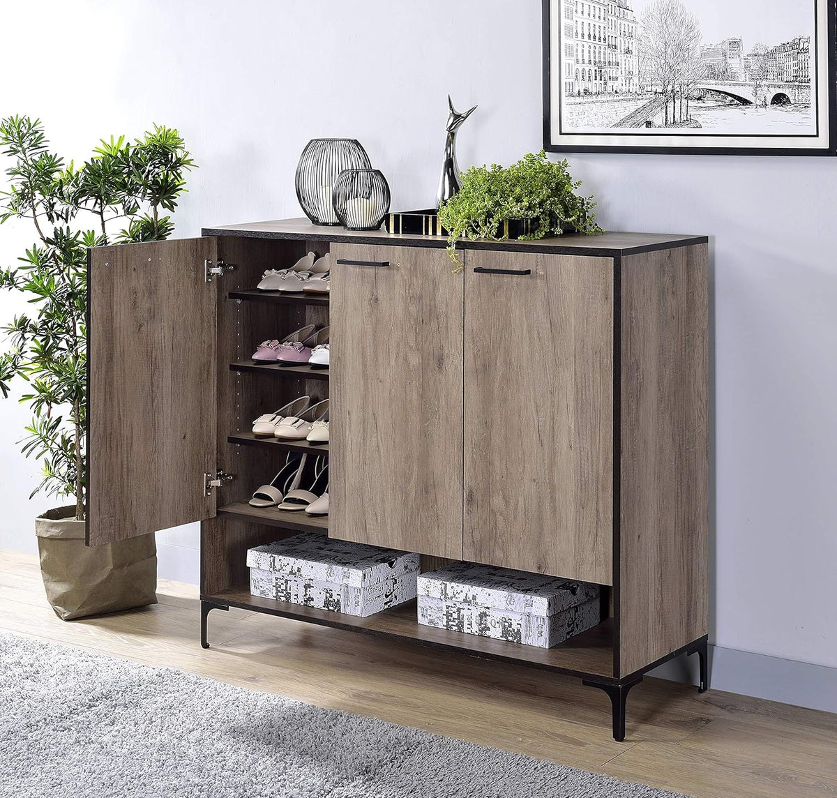 Rustic Gray Oak Cabinet R313