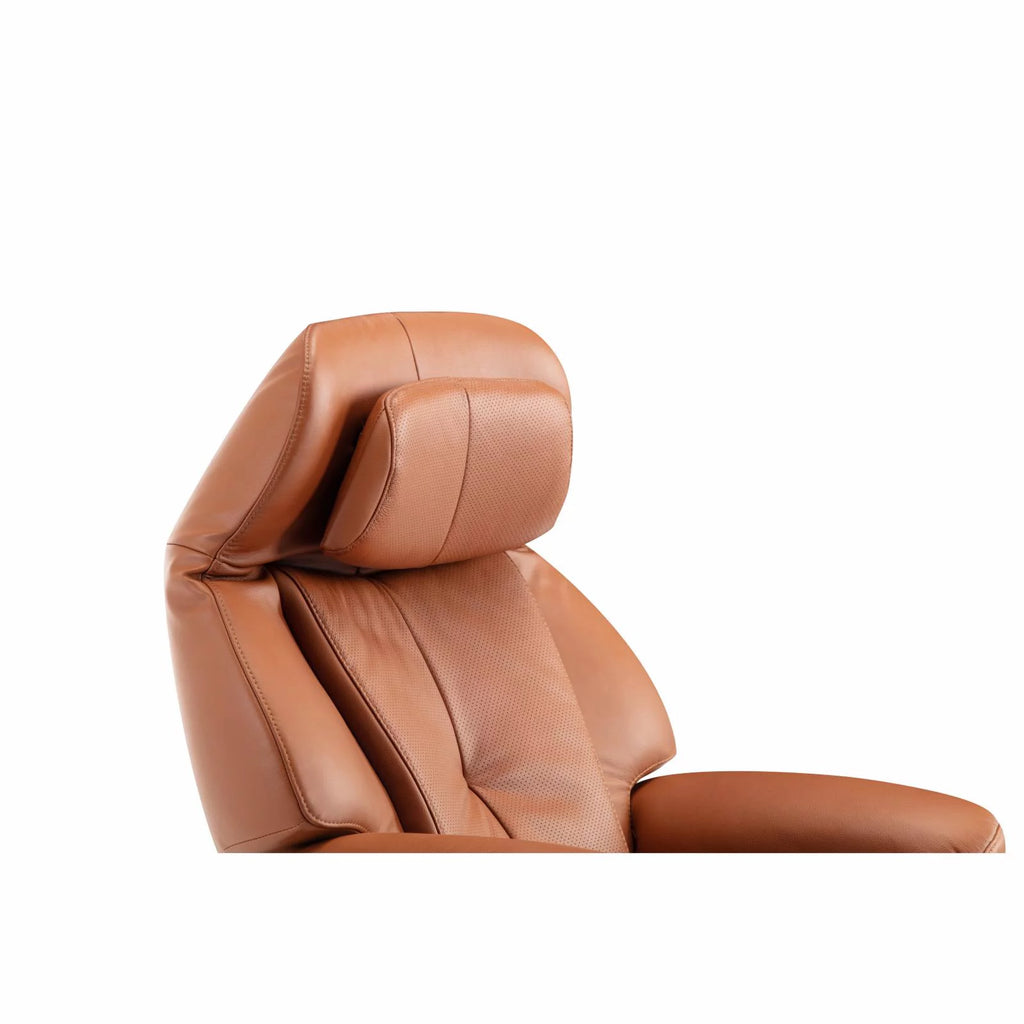 Leather Pedestal Recliner with Ottoman E4611
