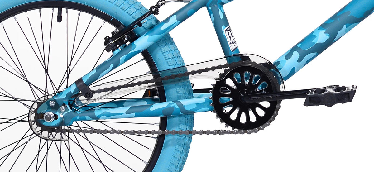 20-inch Turquoise Blue Camouflage Girl's BMX Child Bike F4459