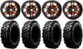 14 Wheels Orange/Black 32 Tires 4x156 Bolt Pattern 12mmx1.5 Lug Kit A9405