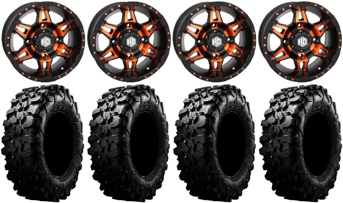 14 Wheels Orange/Black 32 Tires 4x156 Bolt Pattern 12mmx1.5 Lug Kit A9405