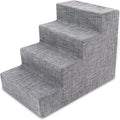 Dark Gray Linen 3-Step Pet Steps and Stairs T534421
