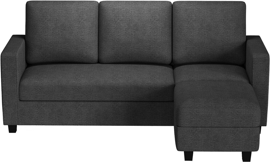 Dark Grey Linen L-Shaped Sectional Sofa G467