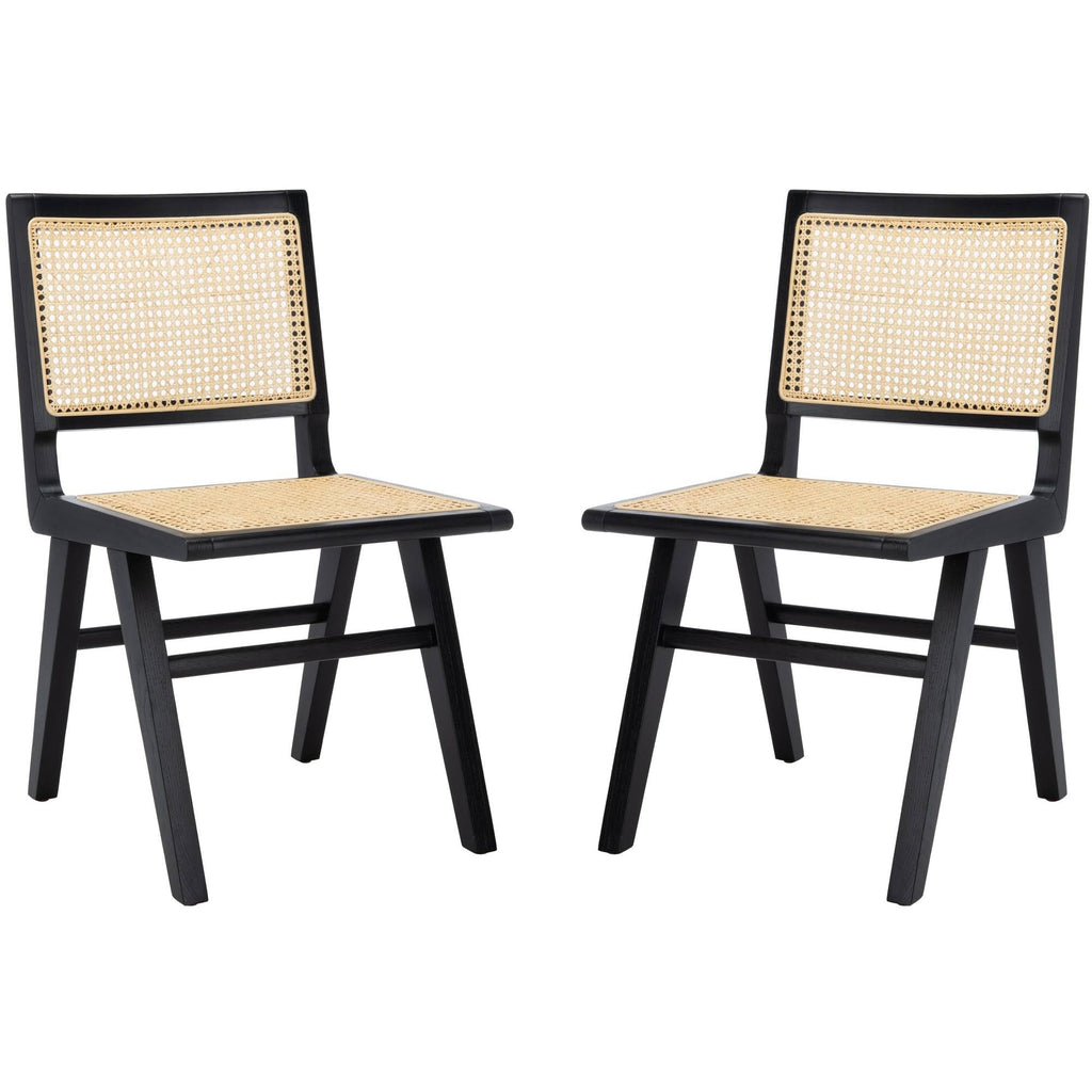 Black Natural Cane Dining Chair Set of 2 D245720
