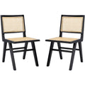 Black Natural Cane Dining Chair Set of 2 D245720