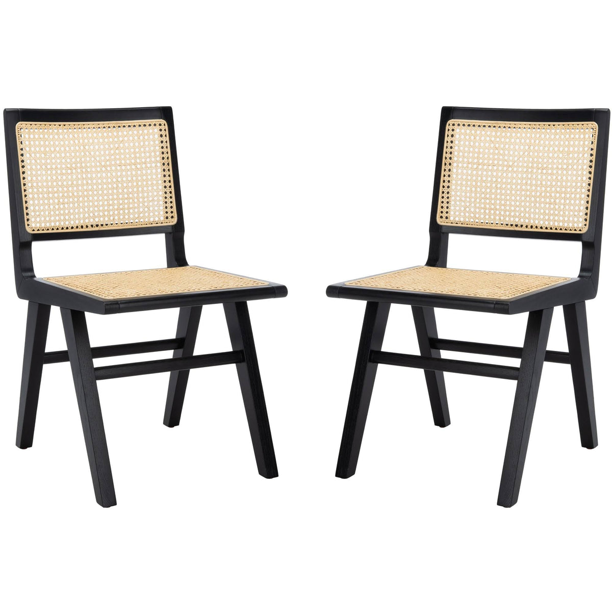 Black Natural Cane Dining Chair Set of 2 D245720