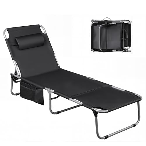 Silver Greige Portable Folding Camping Cot with Carry Bag K6413