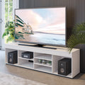 White TV Stand up to 65" Manufactured Wood D4258