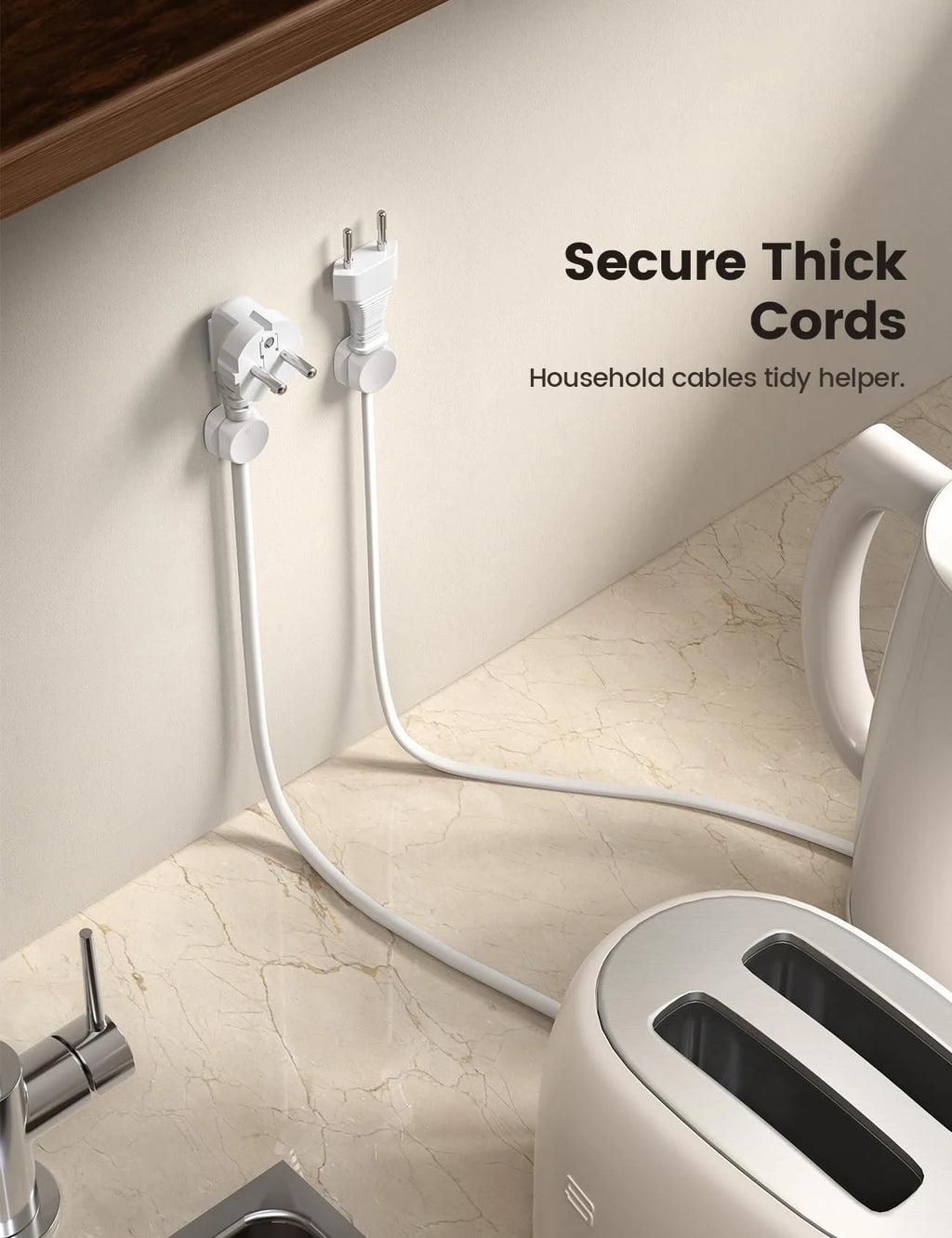White Adhesive Round Cable Clip J8786