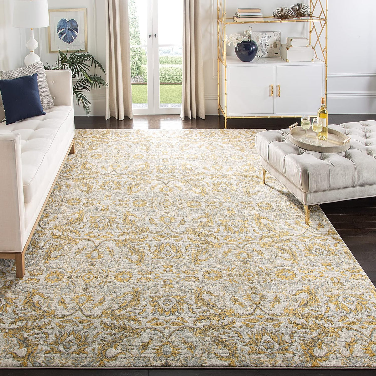 10' x 14' Ivory & Gold Area Rug K1735