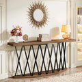 70.8-Inch Wooden Console Table with X-Shaped Metal Frame K75431