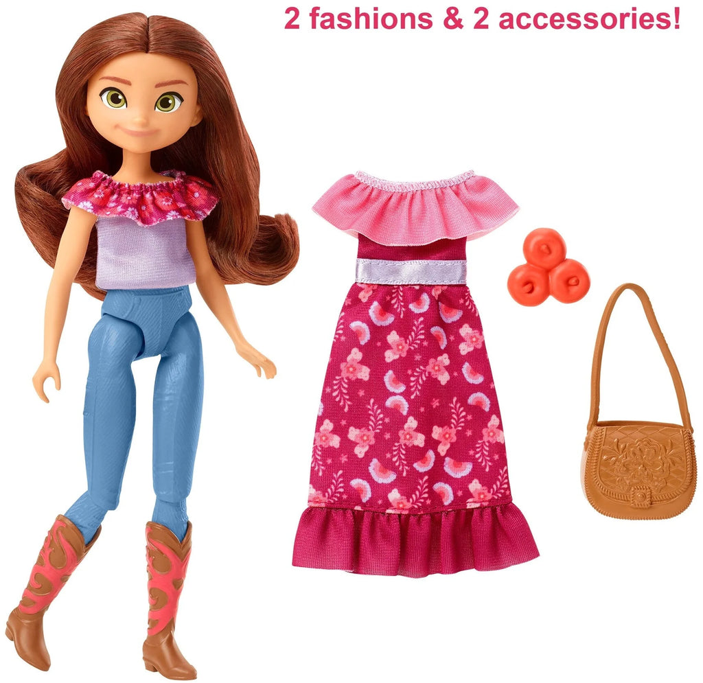 Lucky Doll with 2 Fashion Outfits & Accessories, 7 Movable Joints F3975