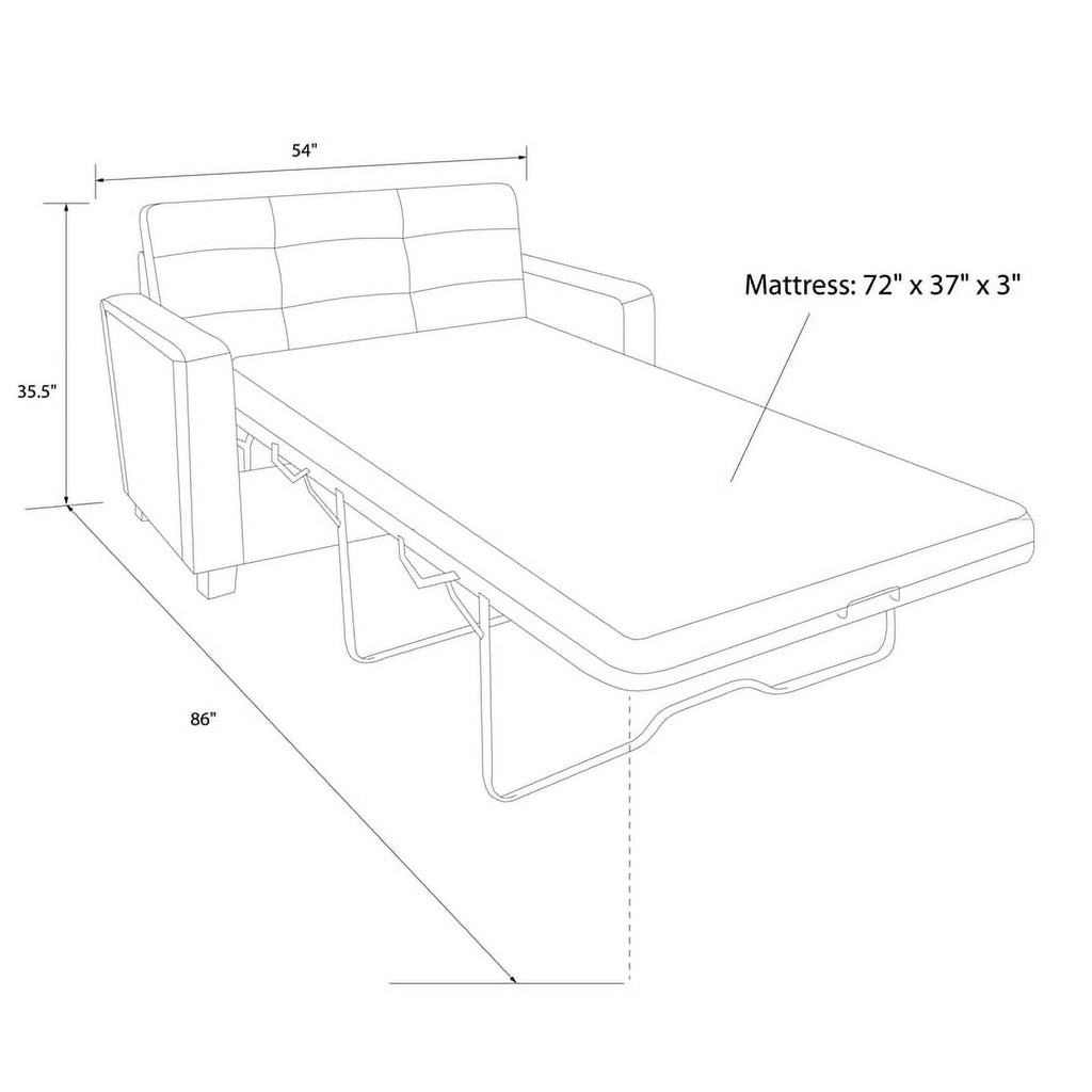 Gray Linen Loveseat Sleeper Sofa A332
