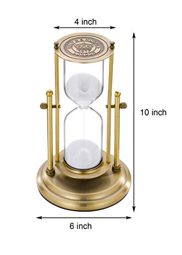 Large Antique Brass Rotating Sand Timer E163150