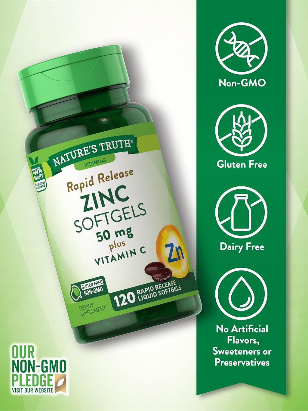 Zinc with Vitamin C 50mg 120 Softgels Supplement S2047