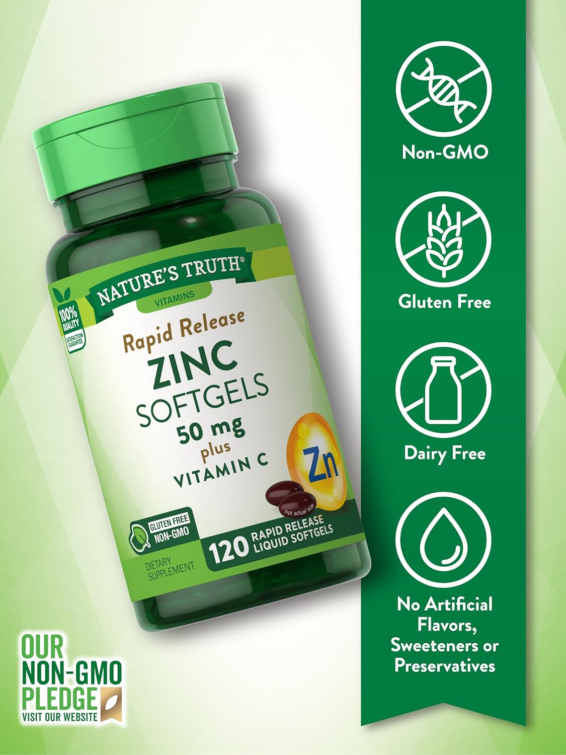Zinc with Vitamin C 50mg 120 Softgels Supplement S2047