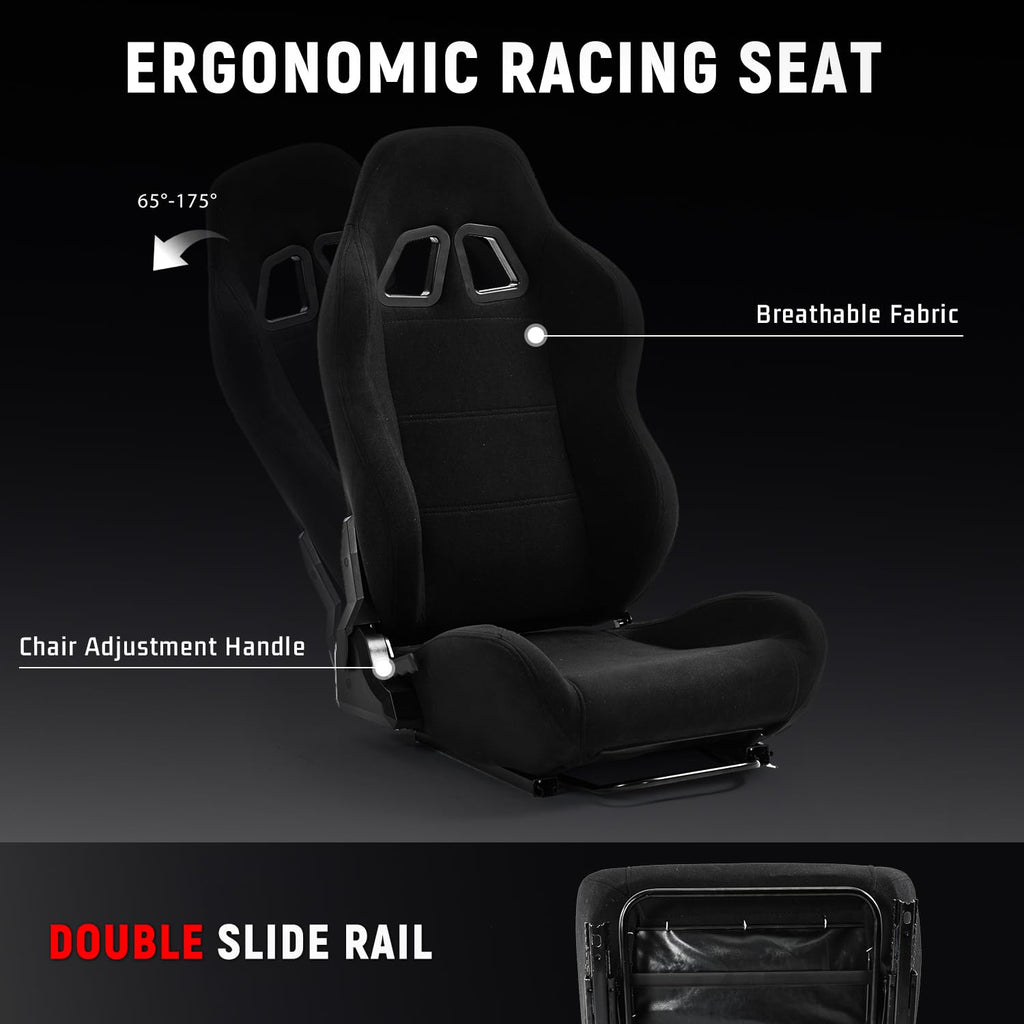 Racing Simulator Cockpit with Ergonomic Gaming Seat Q92670
