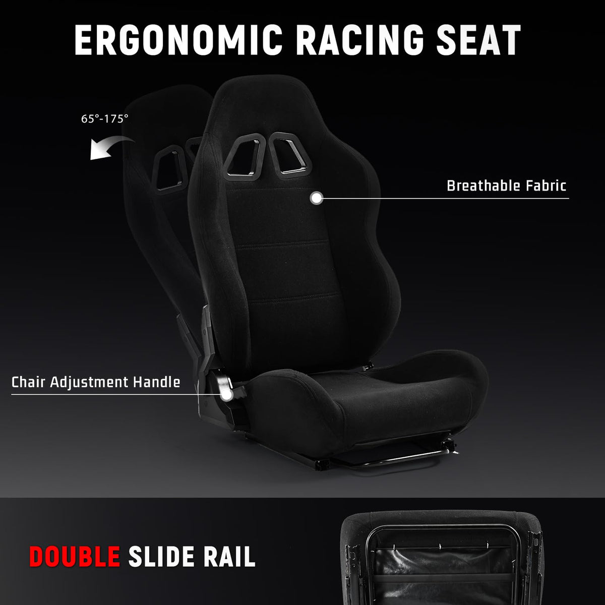 Racing Simulator Cockpit with Ergonomic Gaming Seat Q92670