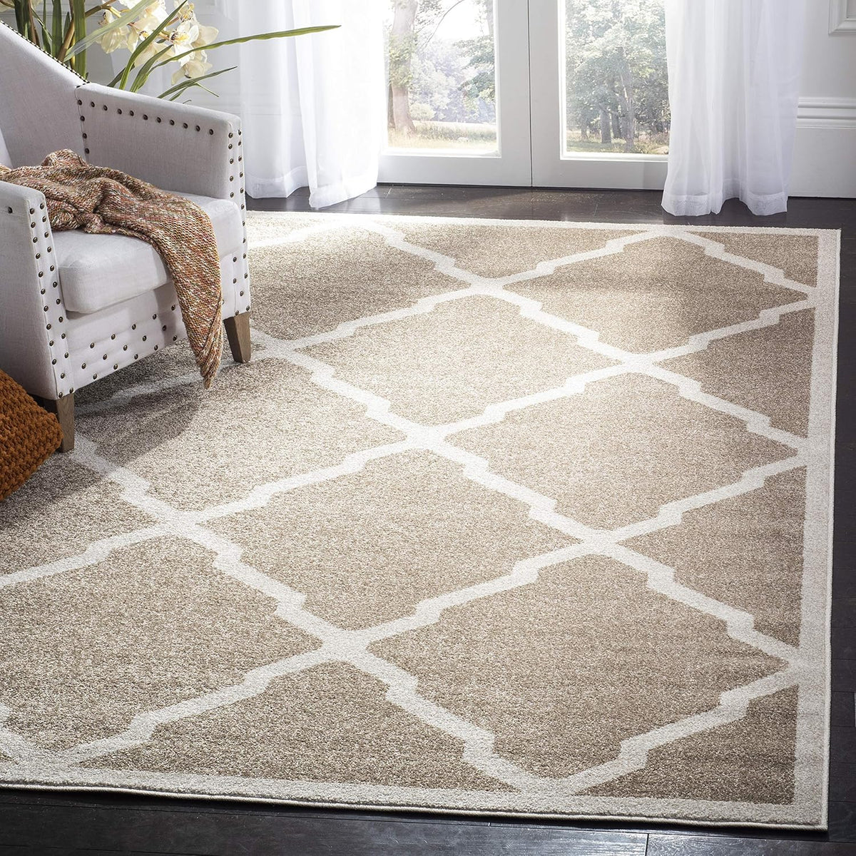 Wheat Beige Moroccan Trellis Runner V394