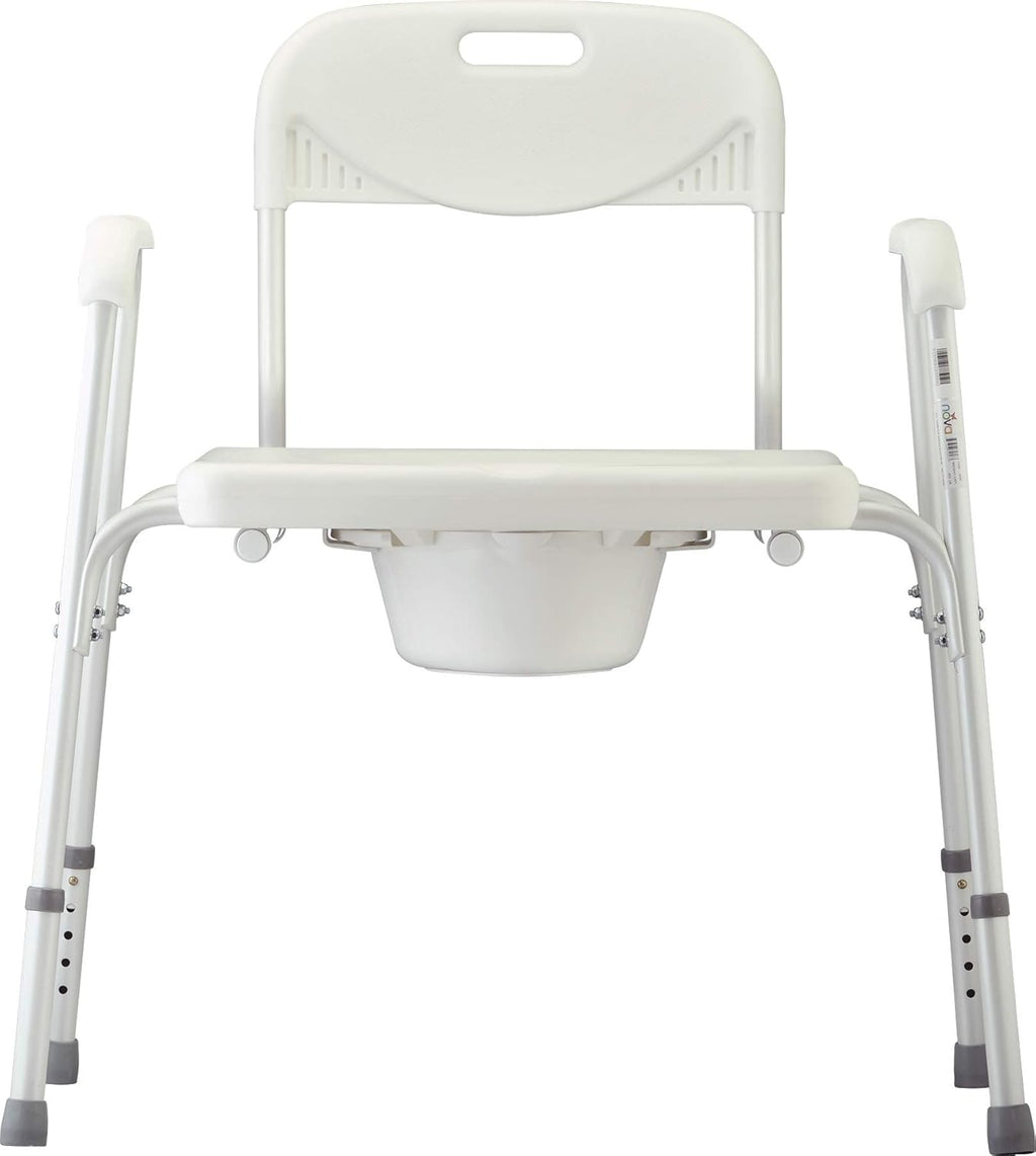 Heavy Duty Bedside Commode, Extra Wide Seat, White S11372