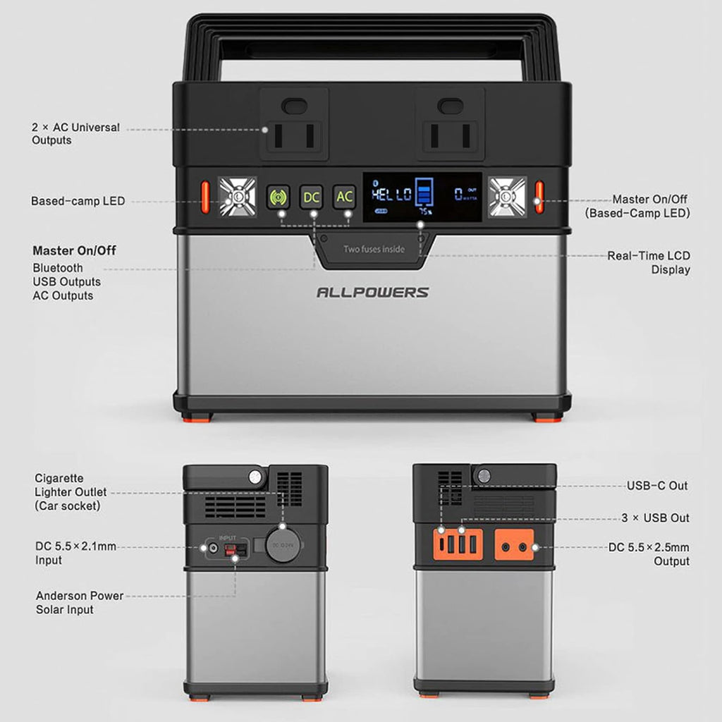 Portable Power Station 300W with 100W Foldable Solar Panel L1202