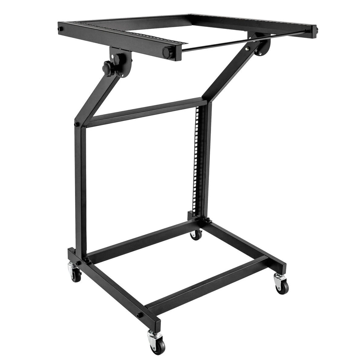 9U Rolling Rack Mount Mixer Case Stand Studio Equipment Cart Black G832387