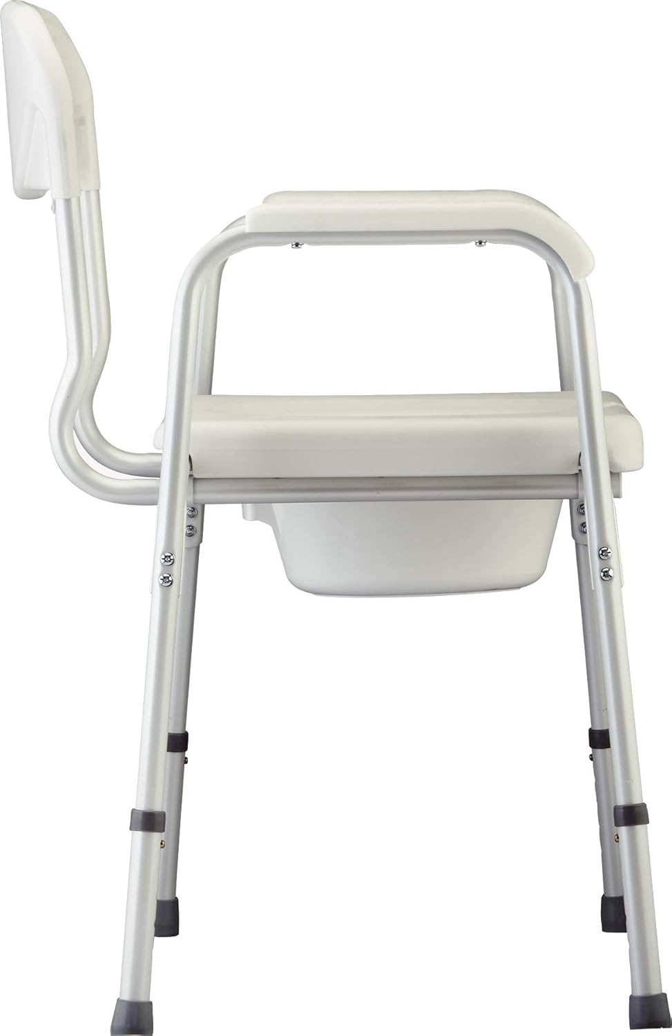 Heavy Duty Bedside Commode, Extra Wide Seat, White S11372