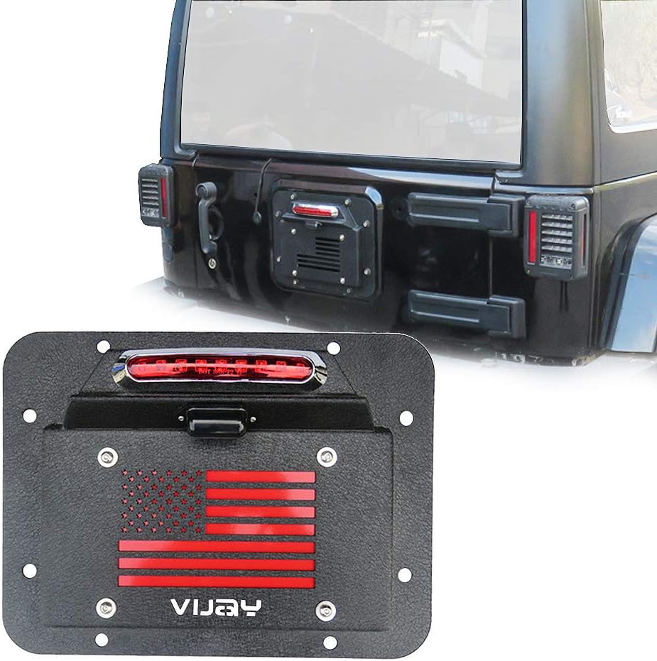 Spare Tire Delete License Plate Relocation Kit with Third Brake Light A6121