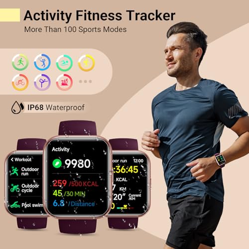 1.8'' Fitness Tracker Smart Watch Black B85628
