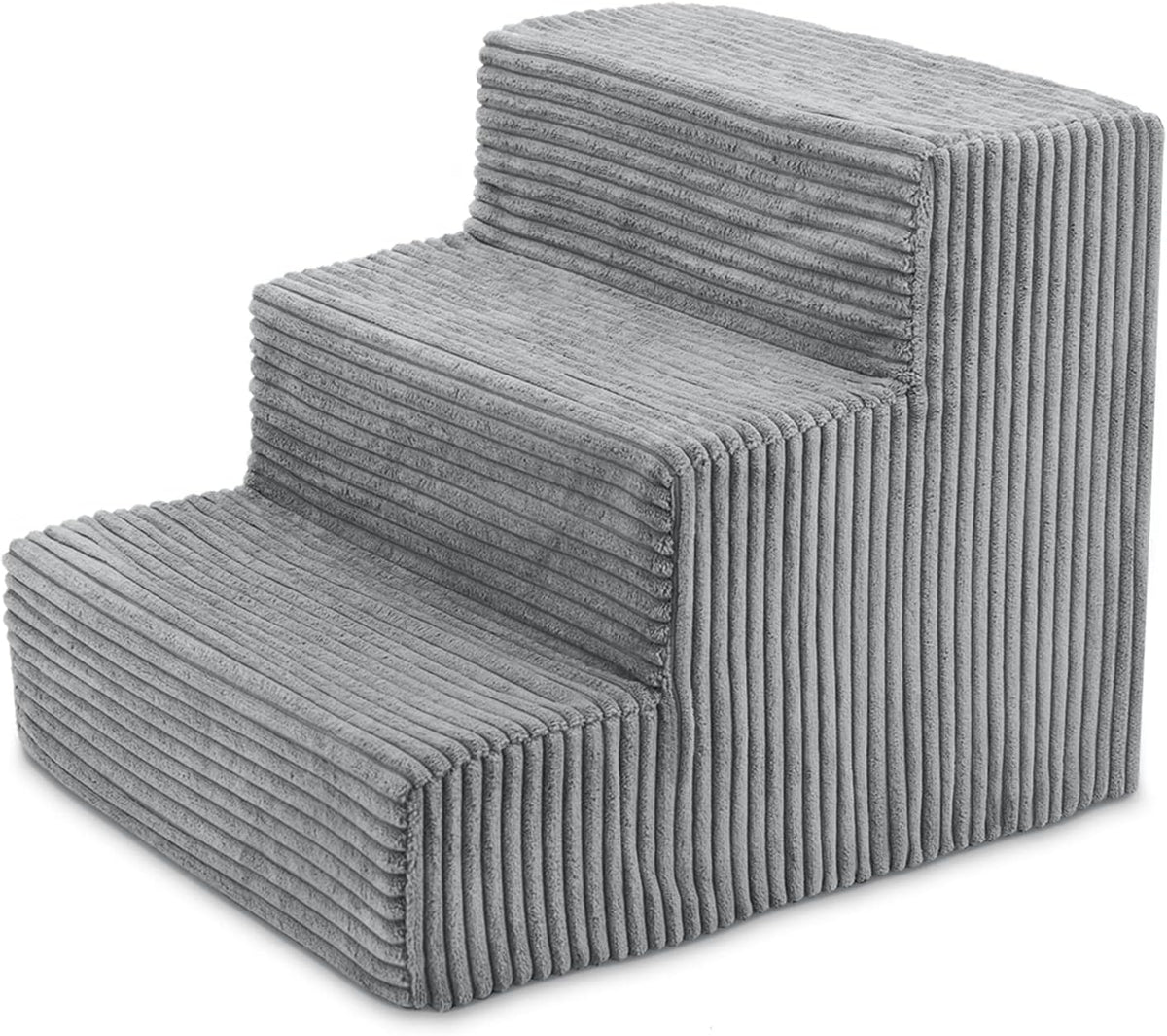 Dark Gray Linen 3-Step Pet Steps and Stairs T534421