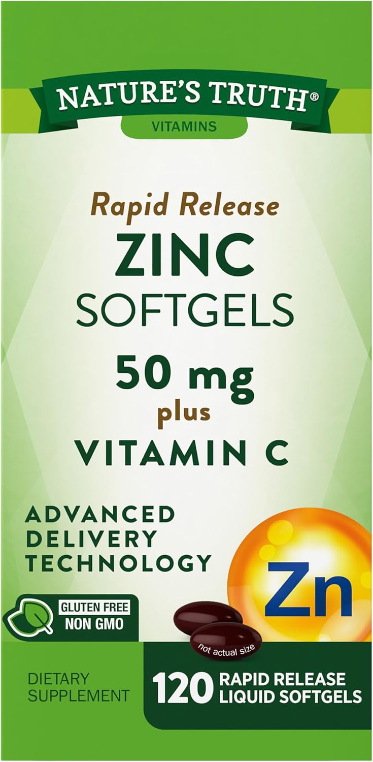 Zinc with Vitamin C 50mg 120 Softgels Supplement S2047