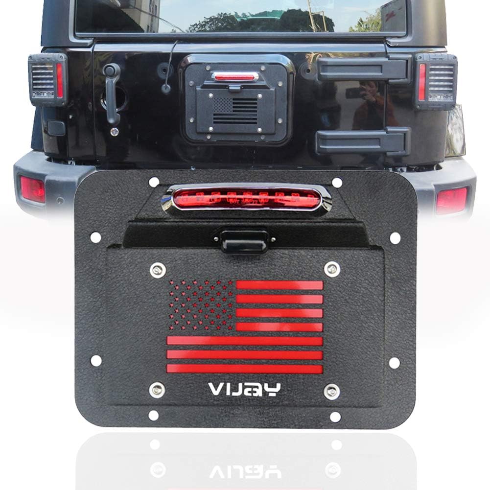 Spare Tire Delete License Plate Relocation Kit with Third Brake Light A6121