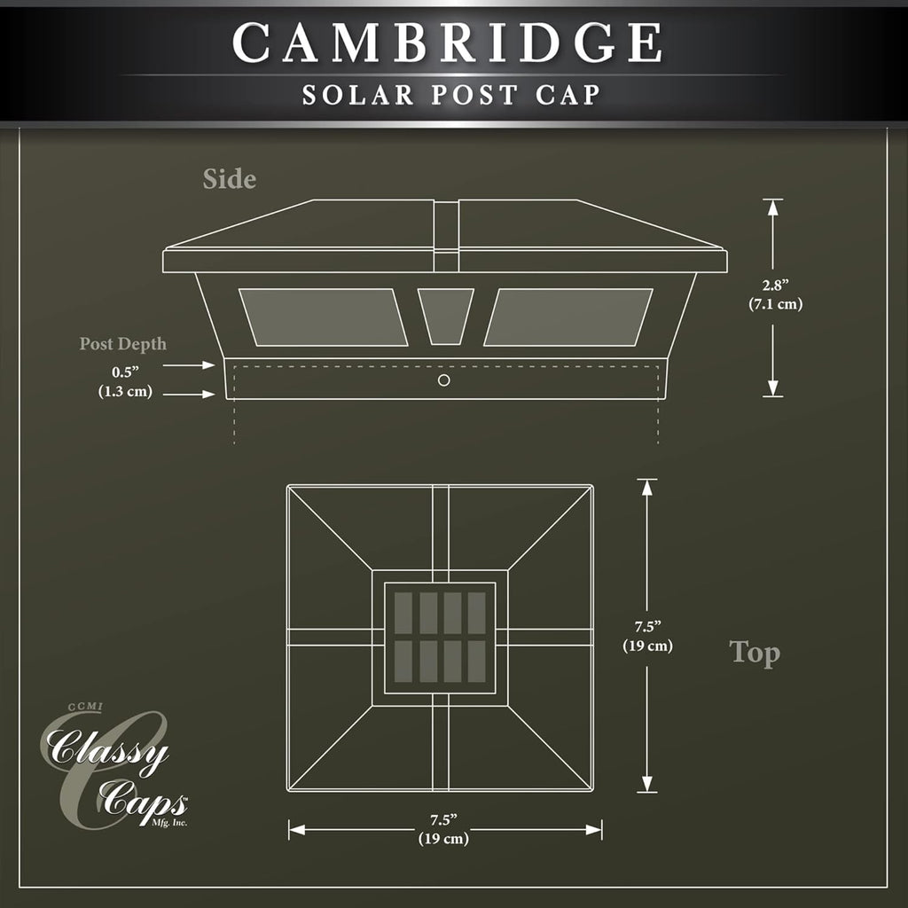 6x6 Brown Aluminum Solar Post Cap V32584