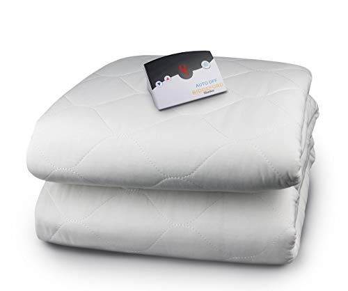 White Full Quilted Electric Heated Mattress Pad with Digital Controller Q4247