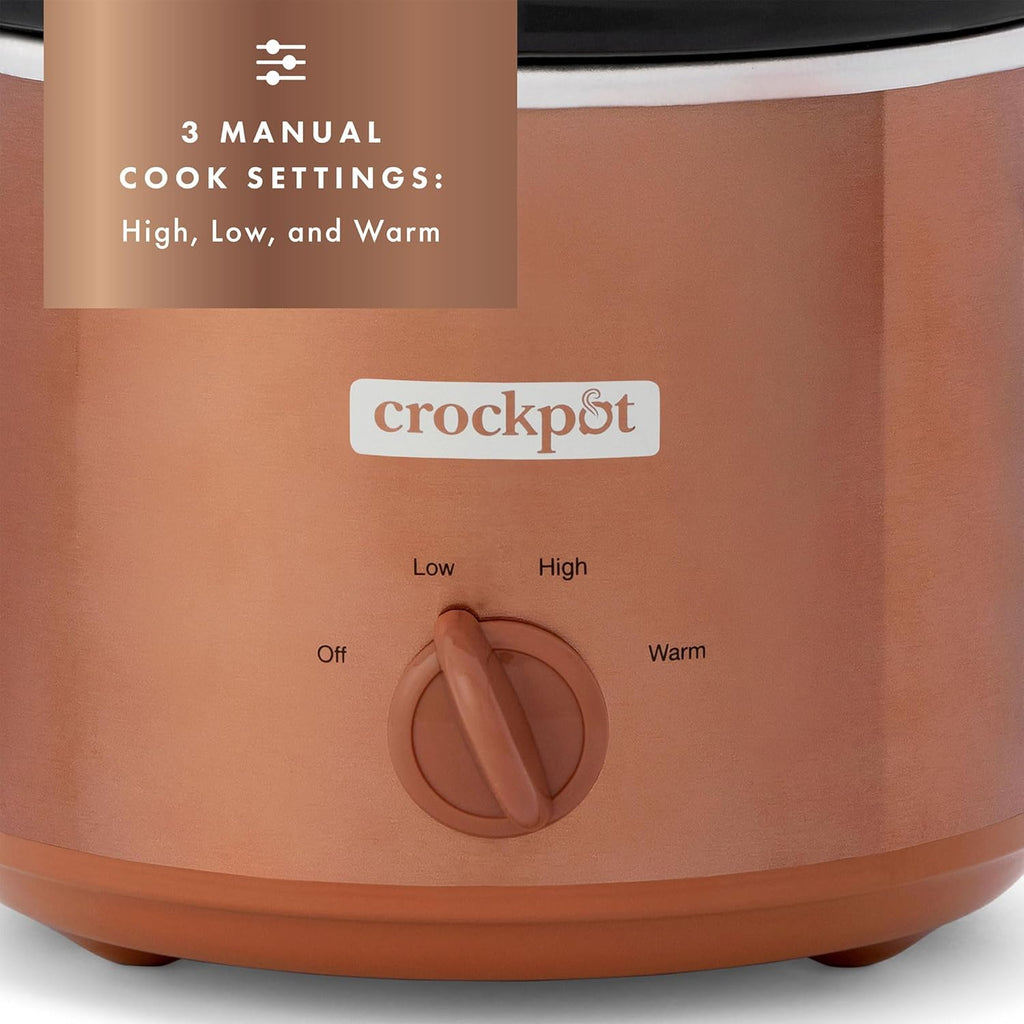 3 Quarts Manual Slow Cooker with Removable Stoneware Bowl I78297