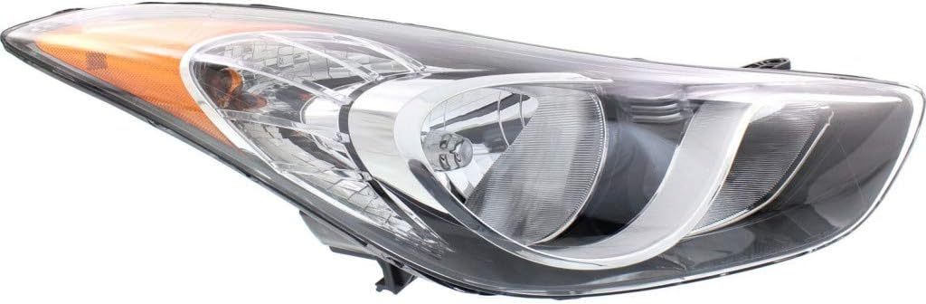 Hyundai Elantra Headlight Assembly Driver Side Black Housing W5395