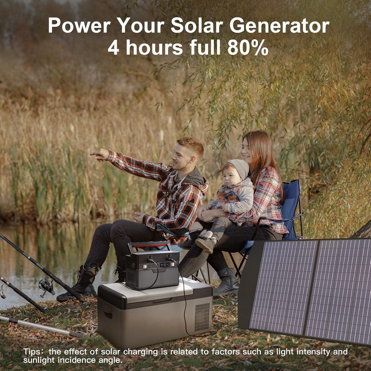Portable Power Station 300W with 100W Foldable Solar Panel L1202