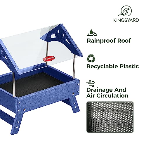 Brown Recycled Plastic Platform Bird Feeder, 5 LBS Large Capacity F338543