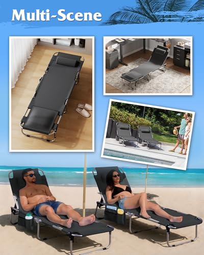 Silver Greige Portable Folding Camping Cot with Carry Bag K6413