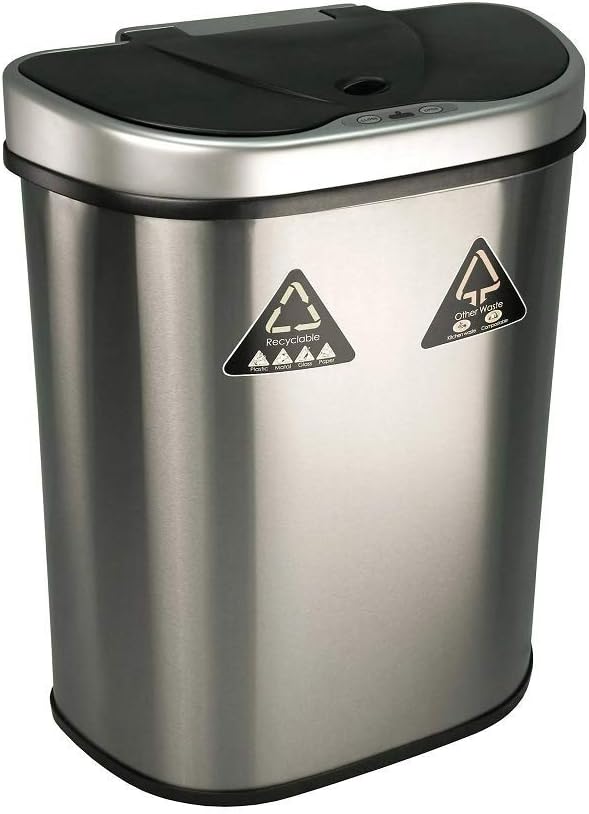 Motion Sensor Trash Can, Extra Large, Silver J556