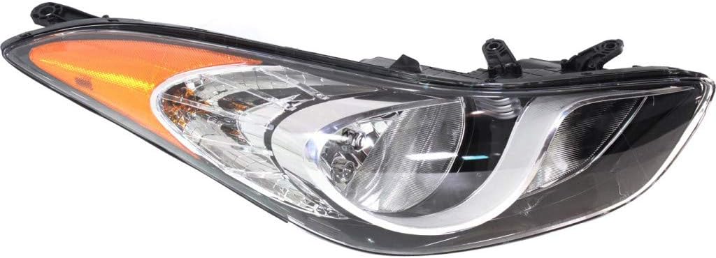 Hyundai Elantra Headlight Assembly Driver Side Black Housing W5395